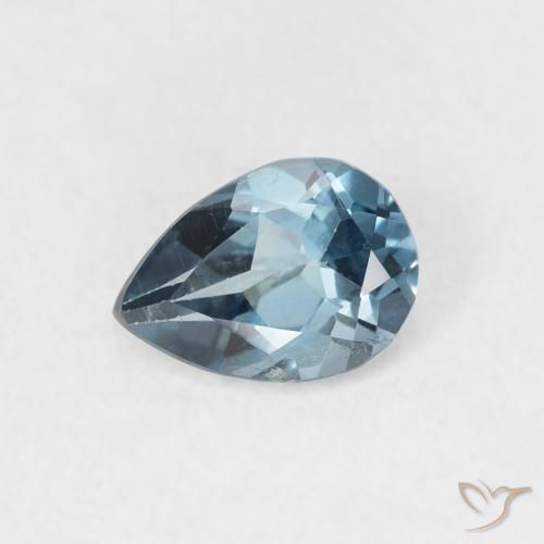 Topazio Blu London naturale da 0.89 ct, Forma a pera, VS