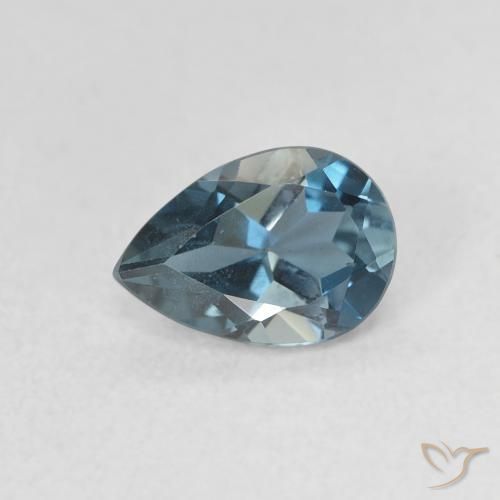 Topazio Blu London naturale da 0.89 ct, Forma a pera, VS