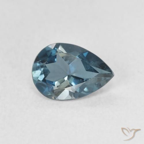 Topazio Blu London naturale da 0.89 ct, Forma a pera, VS