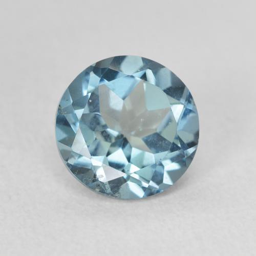 Topazio Intense Silver Aqua-Blue naturale da 1.68 ct, Taglio rotondo, VS