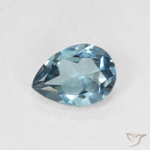 0.92ct Naturale Blu London Topazio, Forma a pera, VS