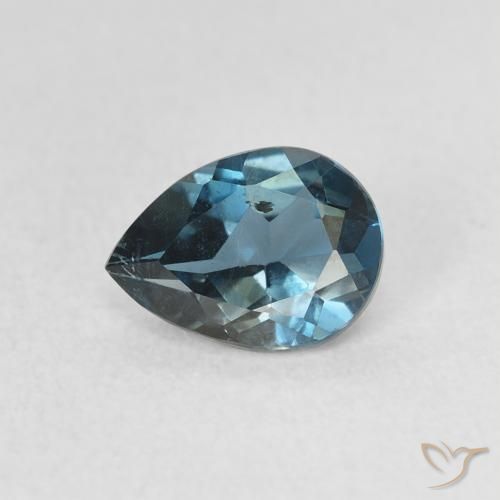 0.86ct Naturale Blu London Topazio, Forma a pera, VS