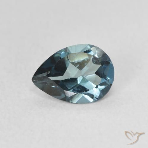 0.85ct Naturale Blu London Topazio, Forma a pera, VS