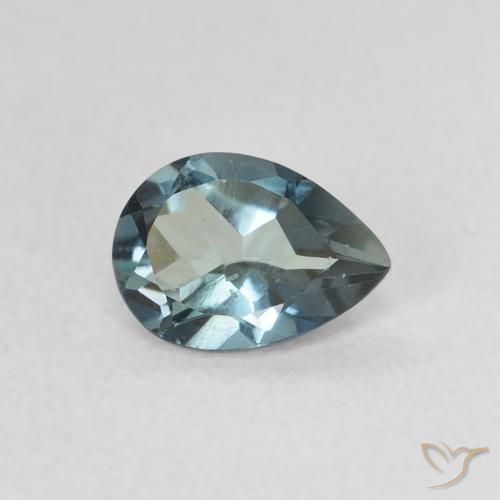 Topazio Blu London naturale da 0.85 ct, Forma a pera, VS