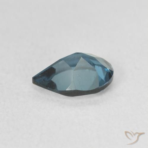 Topazio Blu London naturale da 0.85 ct, Forma a pera, VS