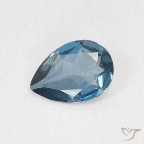 0.67ct Naturale Blu London Topazio, Forma a pera, VVS