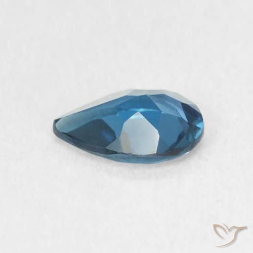 Topazio Blu London naturale da 0.67 ct, Forma a pera, VVS