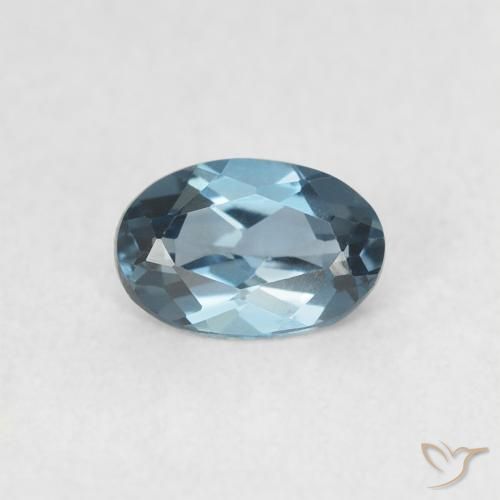 0.55ct Naturale Blu London Topazio, Ovale, VVS