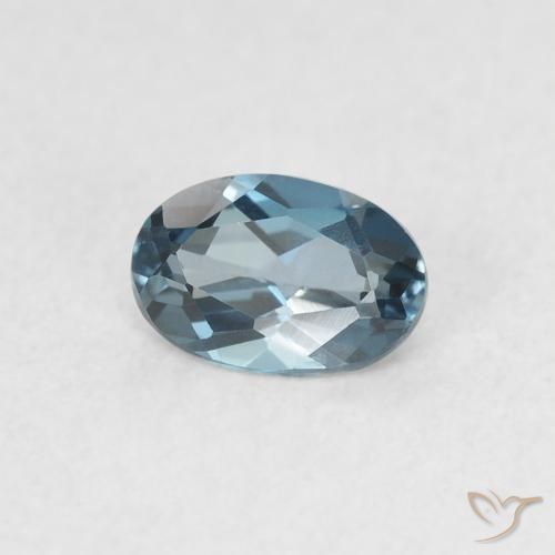 Topazio Blu London naturale da 0.55 ct, Ovale, VVS