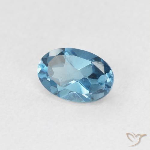 Topazio Blu London naturale da 0.64 ct, Ovale, VVS