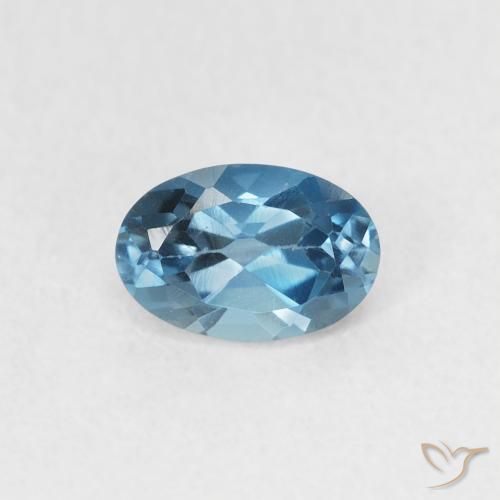 0.65ct Naturale Blu London Topazio, Ovale, VVS