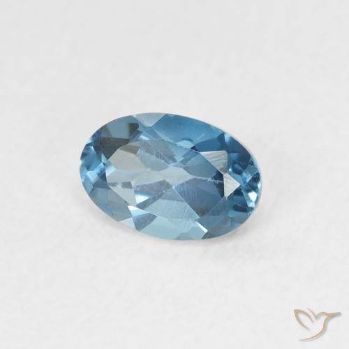 Topazio Blu London naturale da 0.65 ct, Ovale, VVS