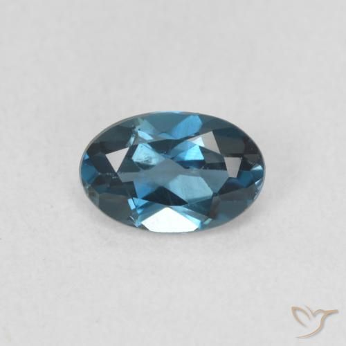 Topazio Blu London naturale da 0.52 ct, Ovale, VVS