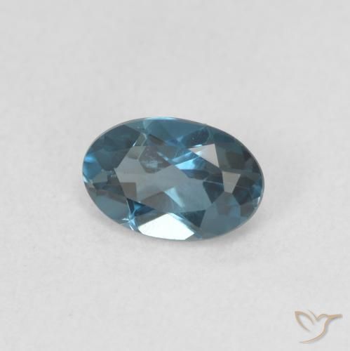 Topazio Blu London naturale da 0.52 ct, Ovale, VVS