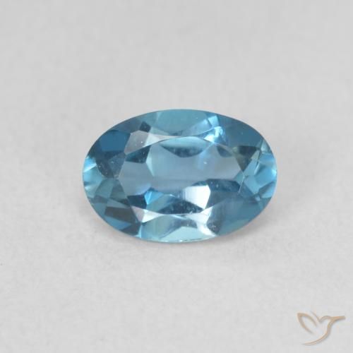 0.59ct Naturale Blu London Topazio, Ovale, VVS