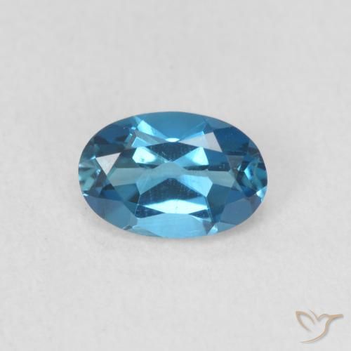 Topazio Blu London naturale da 0.63 ct, Ovale, VVS