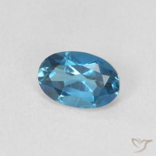 Topazio Blu London naturale da 0.63 ct, Ovale, VVS