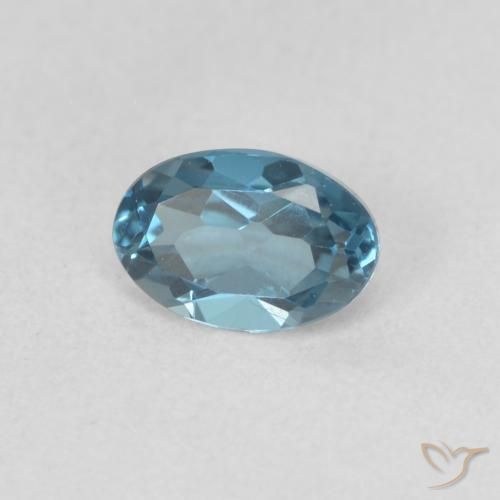 Topazio Blu London naturale da 0.60 ct, Ovale, VVS