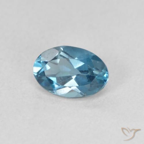 Topazio Blu London naturale da 0.61 ct, Ovale, VVS