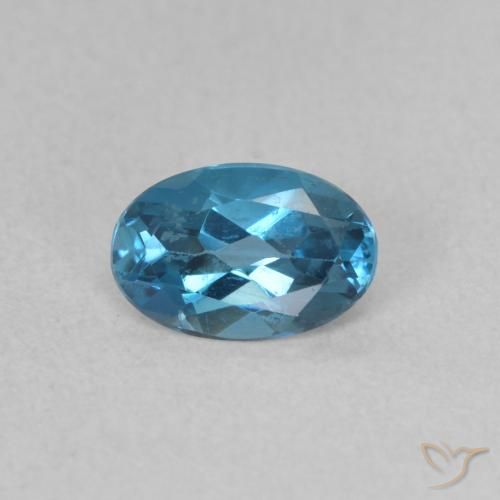 Topazio Blu London naturale da 0.50 ct, Ovale, VVS