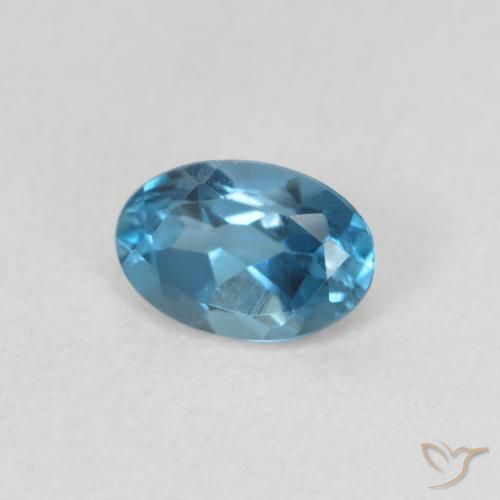 Topazio Blu London naturale da 0.56 ct, Ovale, VVS