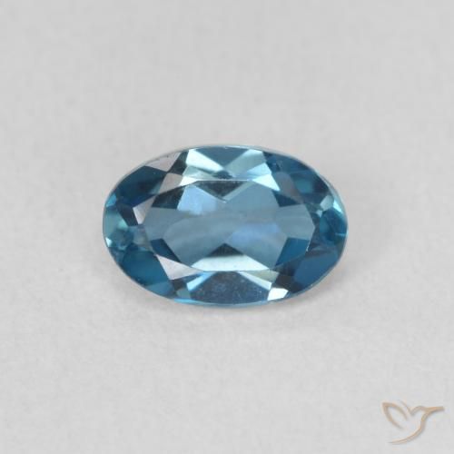 0.58ct Naturale Blu London Topazio, Ovale, VVS