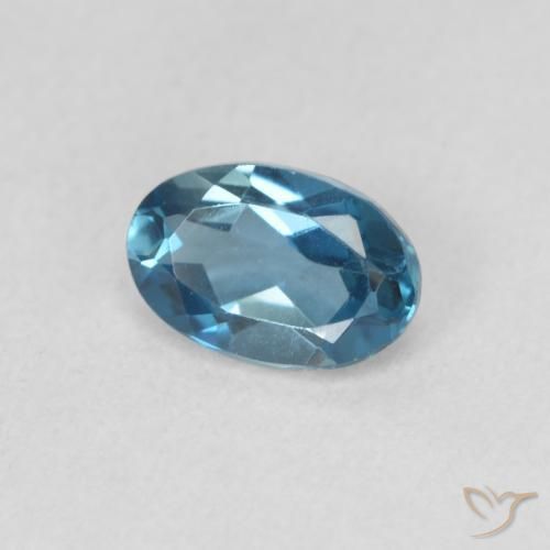 Topazio Blu London naturale da 0.58 ct, Ovale, VVS