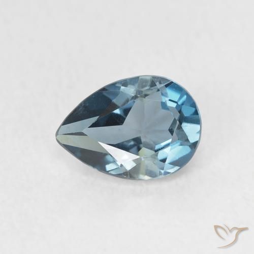 0.85ct Naturale Blu London Topazio, Forma a pera, VVS