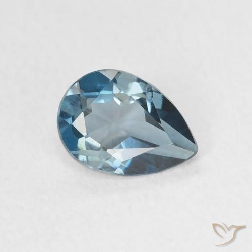 Topazio Blu London naturale da 0.85 ct, Forma a pera, VVS