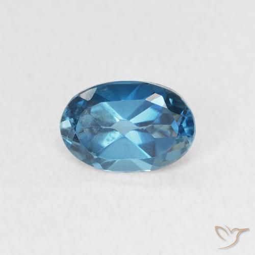 Topazio Blu London naturale da 0.62 ct, Ovale, VVS