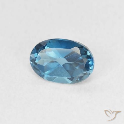 Topazio Blu London naturale da 0.62 ct, Ovale, VVS