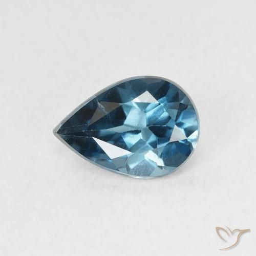 0.74ct Naturale Blu London Topazio, Forma a pera, VVS