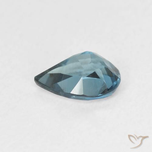 Topazio Blu London naturale da 0.74 ct, Forma a pera, VVS