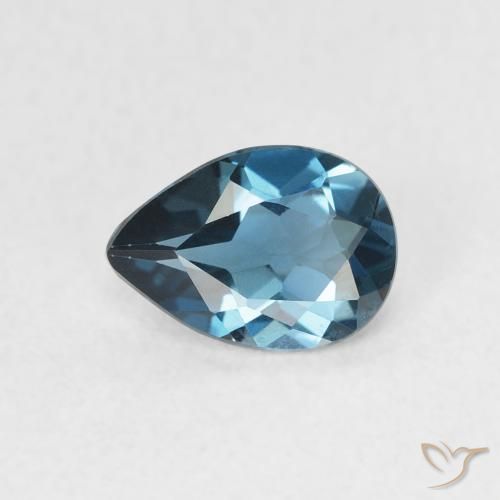 0.72ct Naturale Blu London Topazio, Forma a pera, VVS