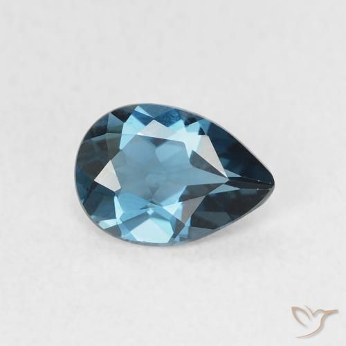 Topazio Blu London naturale da 0.72 ct, Forma a pera, VVS