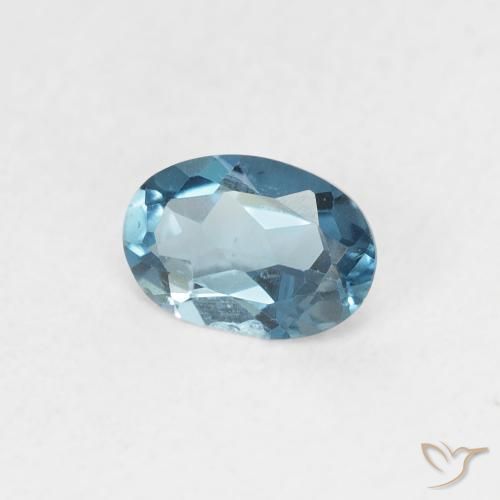 Topazio Blu London naturale da 0.56 ct, Ovale, VVS