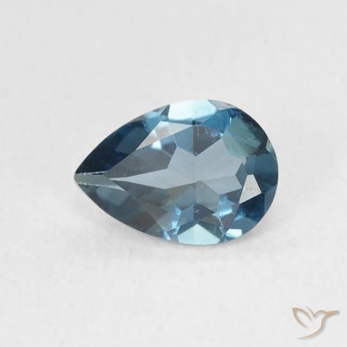 Topazio Blu London naturale da 0.75 ct, Forma a pera, VVS