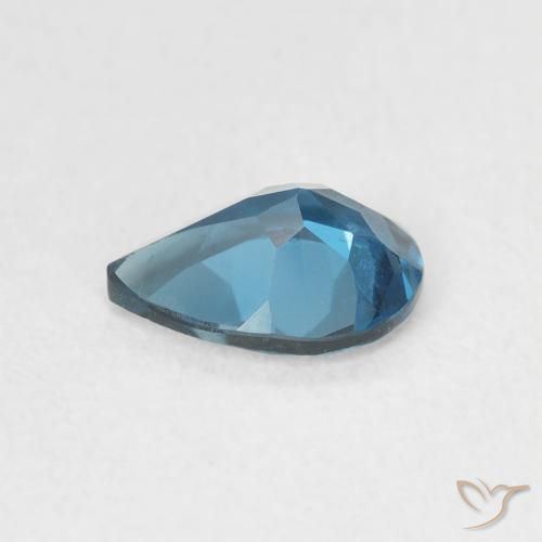 Topazio Blu London naturale da 0.75 ct, Forma a pera, VVS