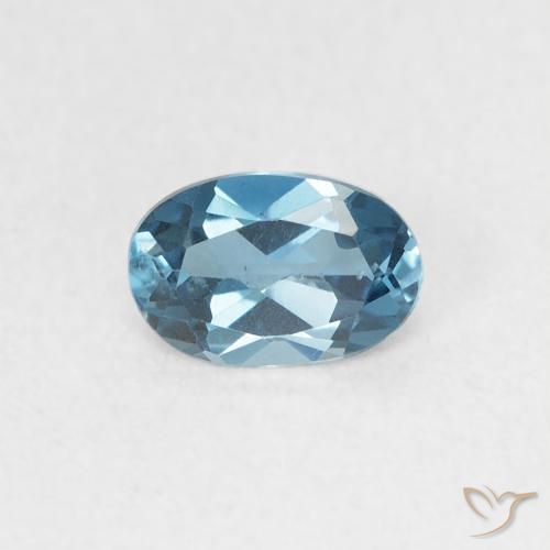 Topazio Blu London naturale da 0.56 ct, Ovale, VVS