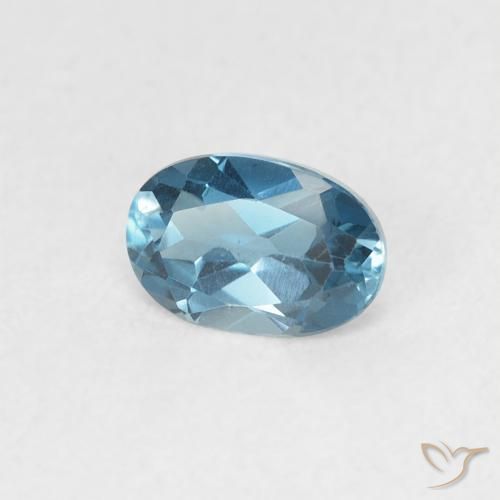 Topazio Blu London naturale da 0.56 ct, Ovale, VVS