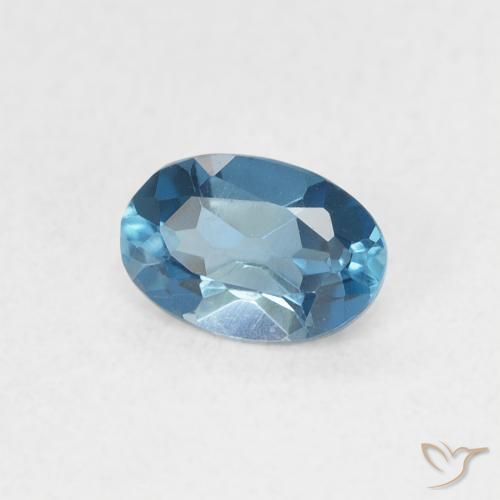 Topazio Blu London naturale da 0.57 ct, Ovale, VVS