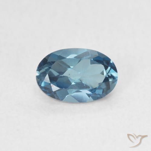 0.65ct Naturale Blu London Topazio, Ovale, VVS