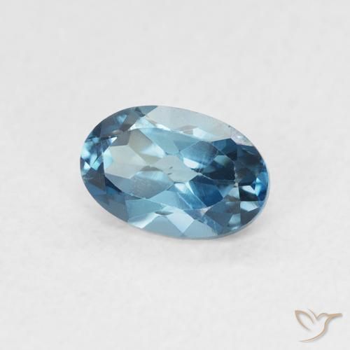 Topazio Blu London naturale da 0.65 ct, Ovale, VVS