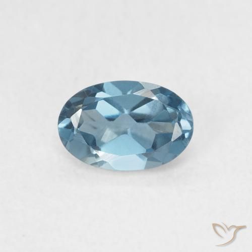 0.55ct Naturale Blu London Topazio, Ovale, VVS