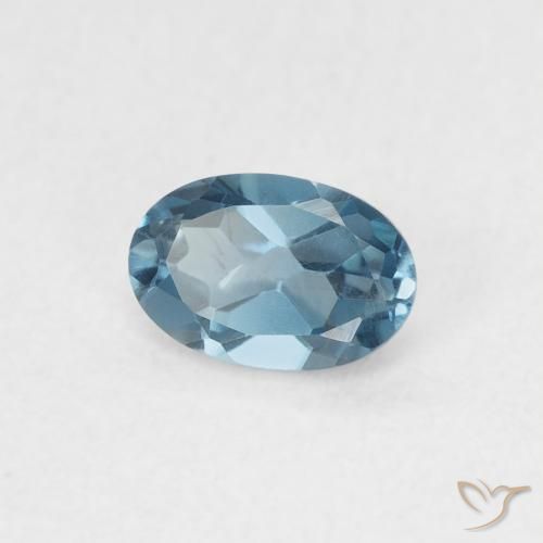 Topazio Blu London naturale da 0.55 ct, Ovale, VVS