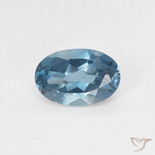 0.57ct Naturale Blu London Topazio, Ovale, VVS