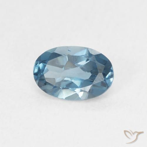 Topazio Blu London naturale da 0.57 ct, Ovale, VVS