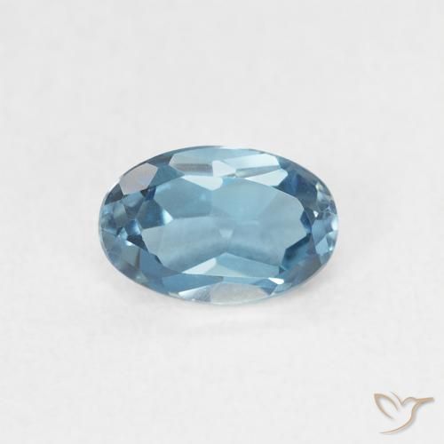 Topazio Blu London naturale da 0.60 ct, Ovale, VVS