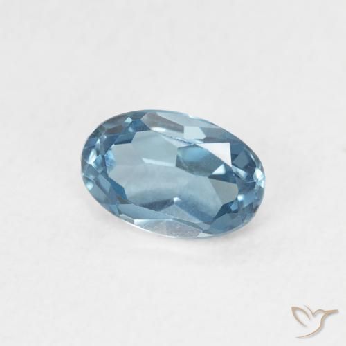 Topazio Blu London naturale da 0.60 ct, Ovale, VVS