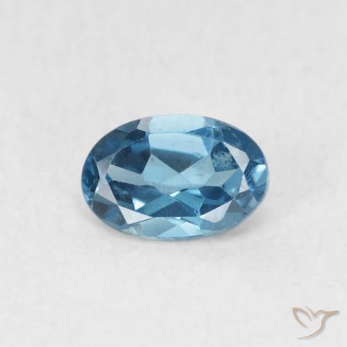 0.63ct Naturale Blu London Topazio, Ovale, VVS